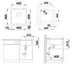 Blanco Subline 400-U virtuves izlietne SILGRANIT 43x46 cm, manual 2