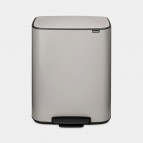 Bo atkritumu tvertne ar pedāli 2 x 30 litri - mīksti pelēka