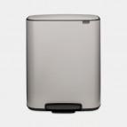 Bo atkritumu tvertne ar pedāli 60 litri - mīksti pelēka