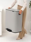 Bo atkritumu tvertne ar pedāli 60 litri - mīksti pelēka 5