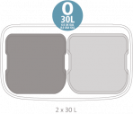 Bo Touch bin HI atkritumu tvertne 2x30L, Mineral Concrete Grey 8