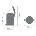 Brabantia atkritumu tvertne 20 l, Confident Grey 7