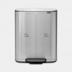 Brabantia Bo Step On atkritumu tvertne 2 x 30 L, Matt Steel FPP 6