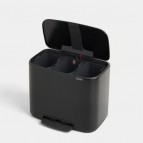 Brabantia Bo Step On atkritumu tvertne 3 x 11 L, Matt Black 6