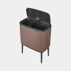 Brabantia BO TOUCH atkritumu tvertne , 11 + 23 L, Satin Taupe 6
