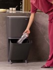 Brabantia Hi SortUp atkritumu tvertne 10+10+25 l, Dark Grey 10