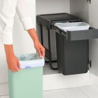Brabantia Sort&Go Built-in atkritumu tvertne 2x15 l, Dark Grey 2
