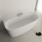 Dea brīvi stāvoša vanna pret sienu 180x80 cm, Balta 5
