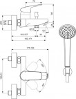 Ceraflex vannas jaucējkrāns ar dušas kompl. 3