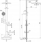 Ceratherm ALU+ dušas sistēma Ø260 mm galva 2jet, Matt Black 11