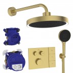 Ceratherm Navigo Solos LED dušas sistēma ar termostatu, Brushed Gold