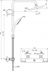 CERATHERM T25 dušas sistēma ar termostatu D200 mm 3jet, hroms 5