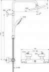 Ideal Standard CERATHERM T25 dušas sistēma ar termostatu, melna matēta 6