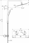 Ceratherm T50 dušas sistēma ar termostatu D250 mm 3jet, hroms 7