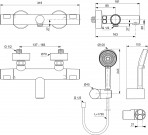 Ceratherm T25N dušas sistēma ar termostatu un aksesuāriem, Hroms 4