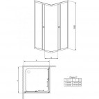 Classic C90x185 dušas kabīne  2