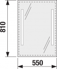 Clear spogulis ar LED apgaism. 55cm 2