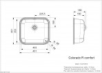 Colorado Comfort R  virtuves izlietne viena bļoda, 445x393 mm /kastē/ 4