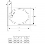 Connect  душевой поддон  90x70 cm 2