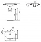 Connect овальная раковина под столешницу 55 см, Белый 3