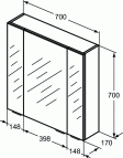 Зеркальный шкаф Connect Space 70 cm 2