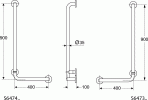 Угловой душевой штанга Contour 21, правая сторона, 90 x 40 см, Белый 2