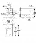 CubeCeramic Rimless piekar. pods, balts PG 3