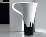 CUP pаковина, белый с чёрным декором 70x50 cm