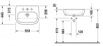 Полувстраиваемая раковина D-Code,55x44 cm 2