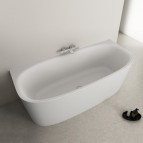 Dea brīvi stāvoša vanna pret sienu 180x80 cm, Balta matēta 6