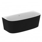 Dea brīvi stāvoša vanna pret sienu 180x80 cm, Melna matēta