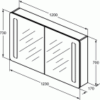 Ideal Standard spoguļskapītis 120 cm 2