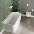 Deante Blur Tualetes pods ar vāku, bez apmales, White 8