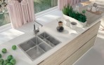 Deante Egeria Tērauda izlietne, 1,5 bļodas, Brushed Steel 9