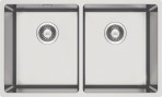 Deante Egeria Tērauda izlietne, 2 bļodas, Brushed Steel