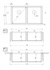Deante Egeria Tērauda izlietne, 2 bļodas, Brushed Steel 5