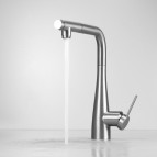 Deante Erida Virtuves jaucējkrāns ar izvelkamu snīpi, Brushed Steel 5