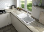 Deante Evora Granīta izlietne, 1 bļoda, Alabaster 2