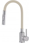 Deante Luno Virtuves jaucējkrāns, 2 jet, Beige/ Brushed Steel