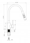 Deante Luno Virtuves jaucējkrāns, 2 jet, Bianco/ Brushed Steel 4
