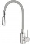 Deante Luno Virtuves jaucējkrāns, 2 jet, Grey/ Brushed Steel