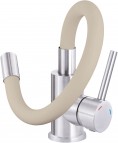 Deante Luno Virtuves jaucējkrāns, Beige/ Brushed Steel 2