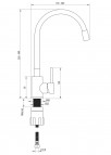 Deante Luno Virtuves jaucējkrāns, Bianco/ Brushed Steel 7