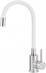 Deante Luno Virtuves jaucējkrāns, Bianco/ Brushed Steel