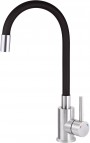 Deante Luno Virtuves jaucējkrāns, Nero/ Brushed Steel