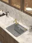 Deante Momi Granīta izlietne, 1 bļoda, Metallic Grey 4
