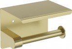 Deante Round Tualetes papīra turētājs, ar plauktu, Brushed Gold