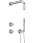 Deante Silia dušas sistēma ar fiksētu dušas galvu, Brushed Steel
