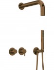 Deante Silia dušas sistēma ar horizontālu jaucējkrānu, Brushed Bronze