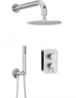 Deante Silia dušas sistēma ar rokas dušu un iebūvi, Brushed Steel